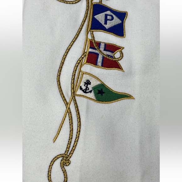 Polo Ralph Lauren Luxury Nautical Zip Up Hoodie in White Size Medium - NWT - Picture 16 of 16